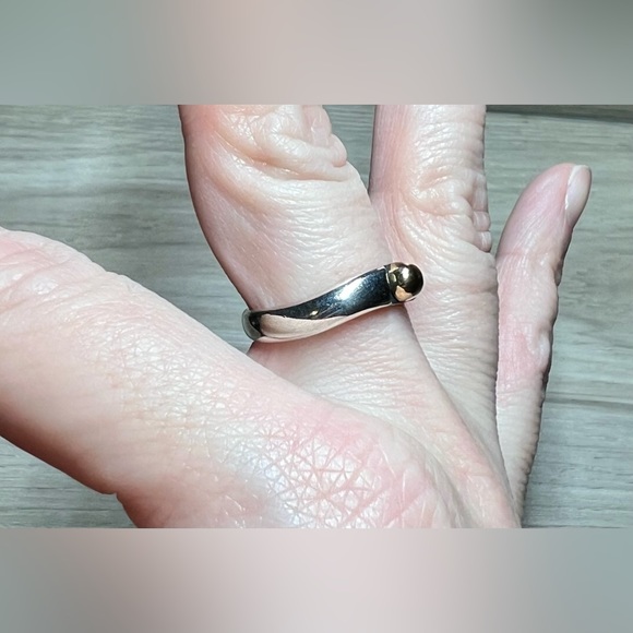 Vintage Handmade Sterling Silver & Gold Ball Ring, Size 7.5 - Picture 7 of 9